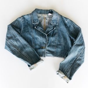 Custom Cropped Cactus Denim Jacket